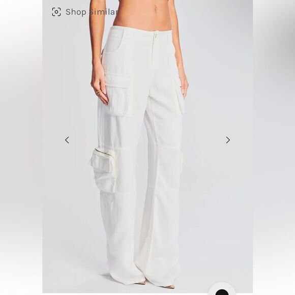 NWT Retrofete Kelani Jeans pants white cargos loose fit low rise SER.O.YA Sz 30 - Picture 3 of 16